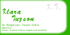 klara tuzson business card